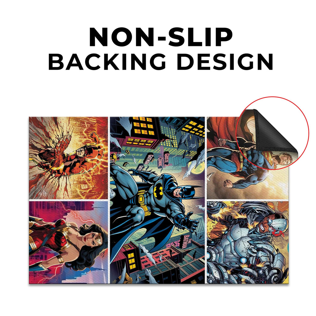 Justice League Comic-Inspired Decor Rug- 62x40 inches