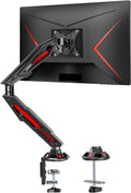 Adjustable Gaming Monitor Arm with Mechanical Spring, C Clamp & Grommet Base for Screens up to 32", VESA Compatible