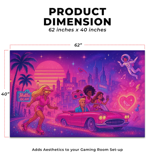 Barbie Inspired Decor Rug- 62x40 inches